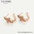 97382 xuping nouvelle arrivée élégance rose couleur or forme de fleur zircon dames boucles d&#39;oreilles